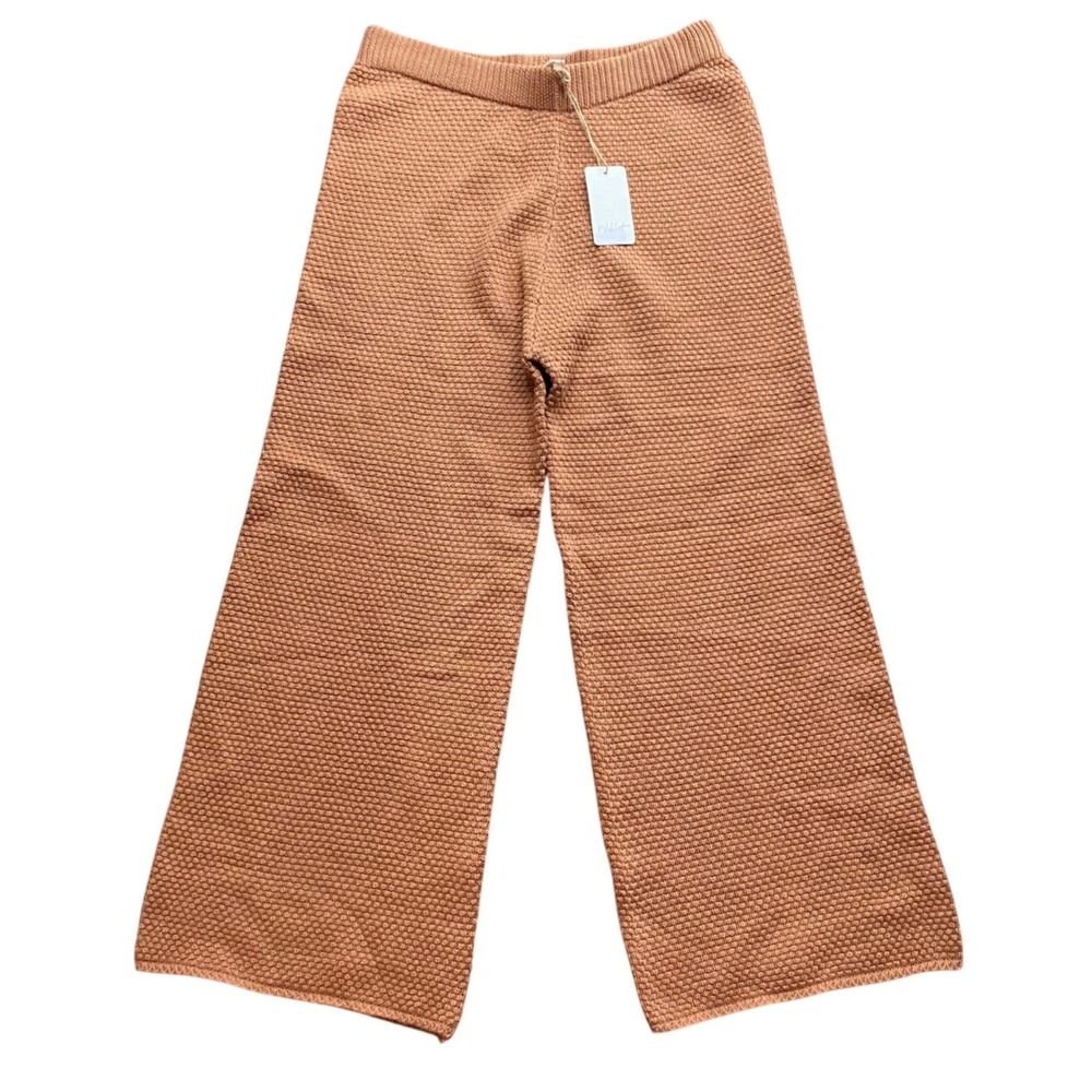 Wishlist Penelope Knit Wide Leg Pants Terracotta‎ Orange Crop, Small, NEW, Boho